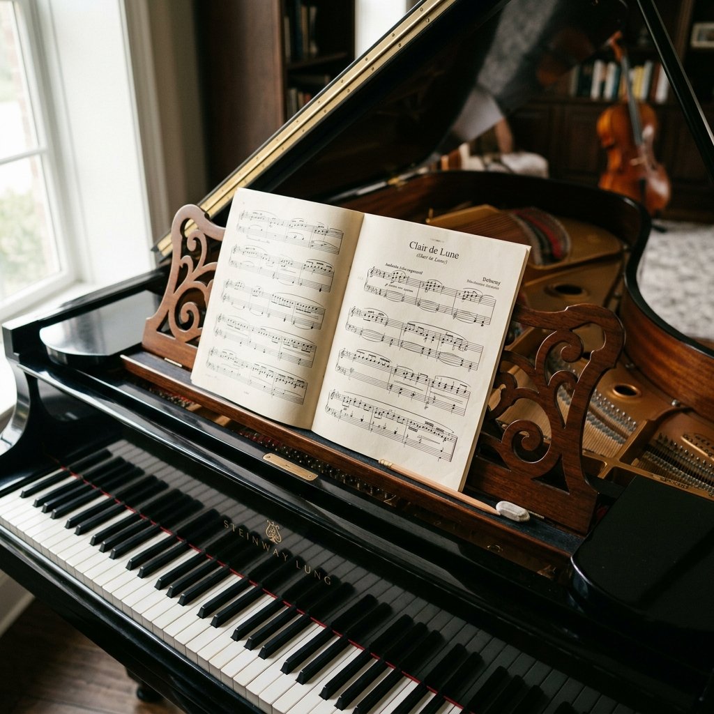 Sheet music on piano